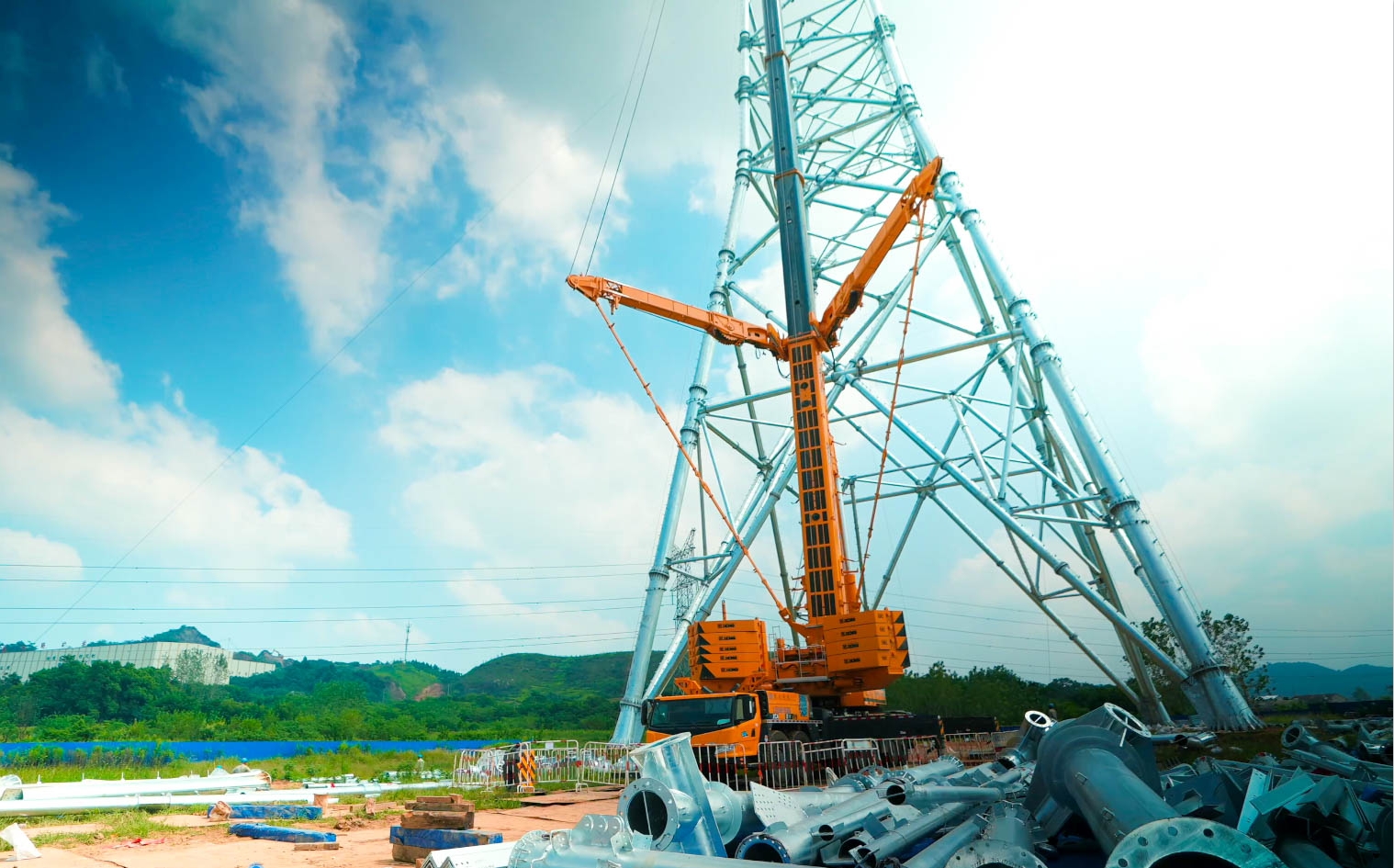js1996官网“百变金刚”XCA600L8助力湖北送变电工程项目